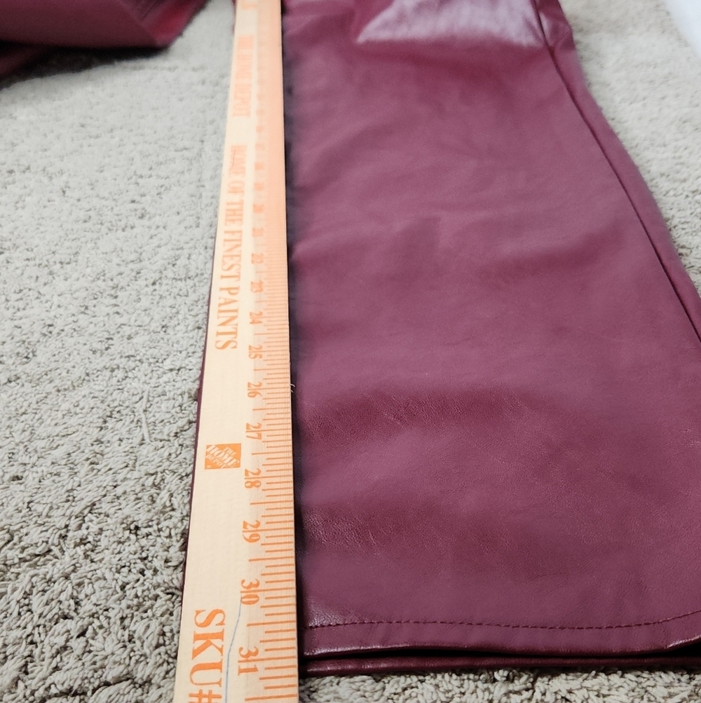 Women's Mid-Rise Faux Leather Baggy Jeans - Universal Thread Red 2 - Picture 13 of 14